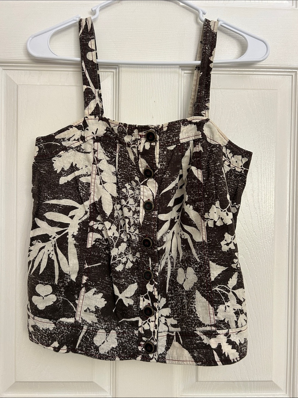 HD in Paris Brown & Cream Floral Button-Front Camisole